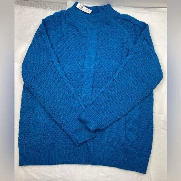 NEW YORK & COMPANY CABLE-KNIT MOCK NECK PULLOVER SWEATER XXL - Picture 2 of 11